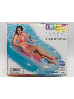 Intex King Kool Inflatable Lounge Chair With Cup Holder & Backrest For Adults